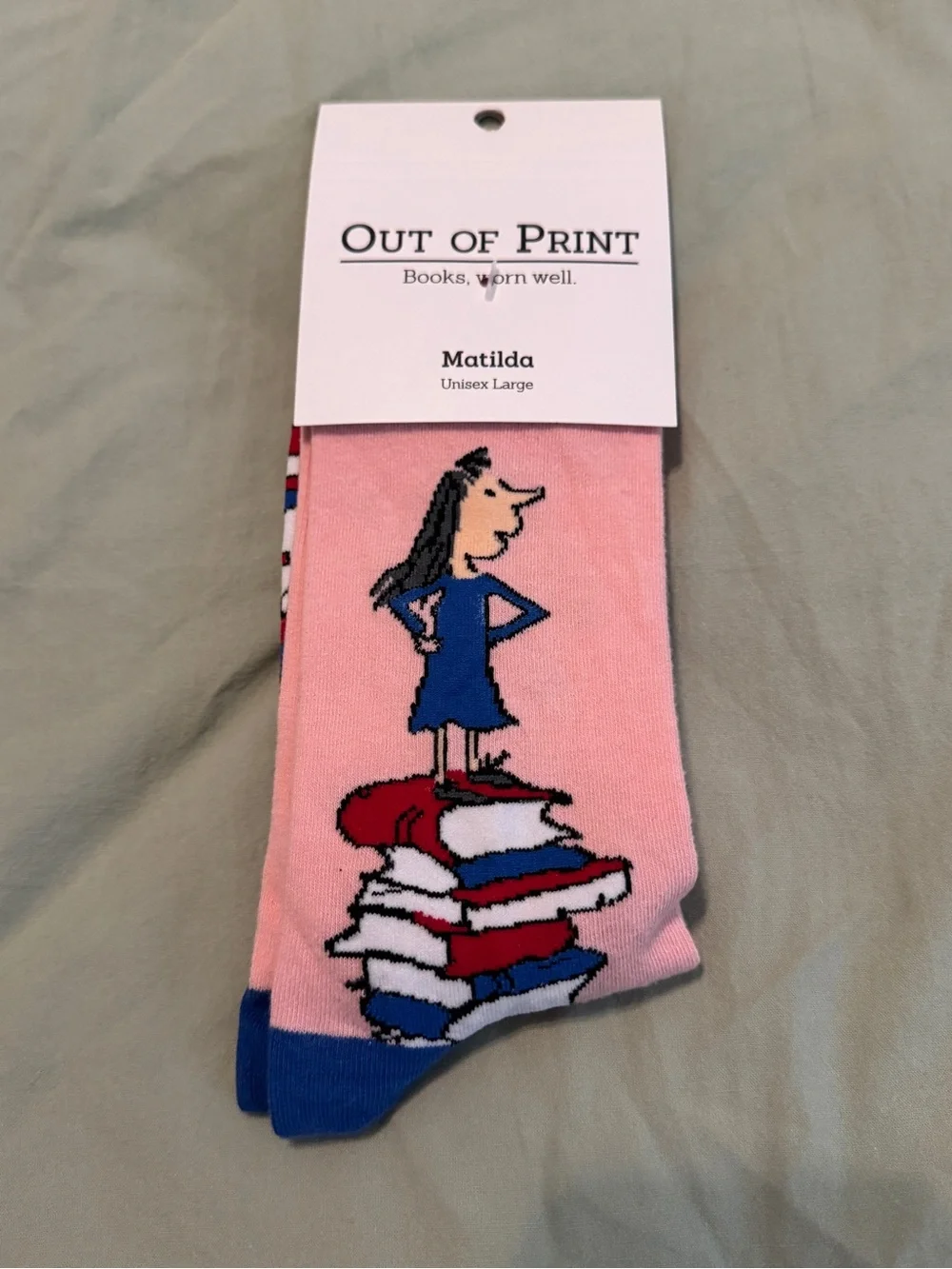 Out of Print Matilda socks library socks new